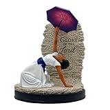 African American Expressions Glory of The Lord African American Figurine – 8.25” Black Resin Statue – Inspirational Home Décor – Faith-Based Collectible Figurine for Women