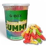 G-BOX Freeze-Dried Fruity Gummy Worms, TikTok Trend Items, Freeze Dried Candy, Delightful Crunchy Fruity Flavorful Burst, Air-tight Sealed in a Deli Container(Fruity Worms)