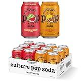 Culture Pop Soda, Fruity Faves Variety Pack, Probiotic Low Sugar Soda, Sparkling Juice Alternative, Non-GMO, Kosher, Gluten-Free, No Stevia (12pk)