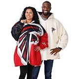 FOCO NFL Atlanta Falcons Unisex Reversible Oversized Sherpa Hoodie Sweatshirt Colorblock Hoodeez, Colorblock, One Size (HDONFSMURBUSQVC)