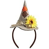 Spooktacular Creations Scarecrow Hat Headband for Adults Kids, Brown Headwears Costume Accessories for Halloween Dress up Cosplay Party, One Size Sunflower Headpiece