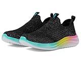 Skechers Girls Ultra Flex 3.0 Sneaker, Black/Multi, 2.5 Little Kid