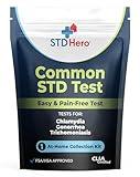 STD Hero At-Home Common STD Test Kit for Women and Men - Test for the Top Three STD's - Private At-Home Collection- Simple, Discreet, Easy-to-Use Testing with Fast Online Results