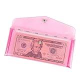 Cash Envelope Wallet Budgeting System PVC Multi-Purpose Pink Cash Stuffing Wallet Reusable Envelopes Pocket 6-Tab Dividers for Budget Wallets with Expense Tracking Monthly Stickers for Bills Planner