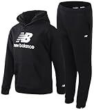 New Balance Boys Sweatpants Set - 2 Piece Fleece Pullover Hooded Boys Sweatshirt and Joggers Youth Kids Activewear (8-20), Size 8, New Black