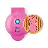 PEEPS x Dash Bunny Mini Waffle Maker for Individual Waffles, Hash Browns, Keto Chaffles with Easy to Clean, Non-Stick Surfaces, 4 Inch - Pink