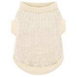 Cozy Lightweight Dog Sweaters Shirt for Small Puppies: Stretchable Beige Tank Top Attire, Perfect for Chihuahuas and Yorkies - Enhancing Comfort and Playfulness on Chilly Days - Medium