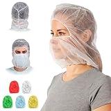 ABC Disposable Hood Caps, One Size. Pack of 100 White Polypropylene Disposable Bouffant Hoods. Breathable Disposable Hoods. Protective Caps Hoods Hairnets. Full Face Hair Net for Food Service