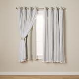 TOWN & COUNTRY LUXE Talia Double Layer Indoor Curtains, Sheer and Room Darkening Blackout, Grommet Top, Energy Efficient, 2-Pack Set, 52"W x 63"L, Cloud Grey 2 Count