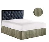 Luxury Bed Skirt on Amazon! Celine Linen Luxury 1500 Premier Wrinkle Resistant Hotel Quality Stripe Bed Skirt/Dust Ruffle - Pleated Tailored 14inch Drop, Twin, Sage/Green