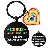 Chaos Coordinator Gifts Keychain for Women – Funny Thank You Gift Key Chain, Office Appreciation Day Present Keyring for Manager Coworker Teacher Nurse (Black)