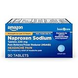 Amazon Basic Care Headache Pain Relief Naproxen Sodium Tablets 220 mg, Also Relieves Arthritis, Muscular Aches, Backache, Menstrual Cramps and Toothache, 90 Count