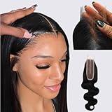 IDN BEAUTY SKINLIKE REAL HD 2X6 Lace Closure Human Hair 16 Inch Body Wave Closure Bleached Single Knots HD Closure Ultra-thin 2x6 Lace Closure Virgin Human Hair 0.1 mm Pre Plucked Hairline Closure