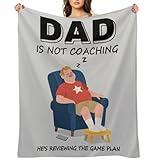 ANSTING Funny Birthday Gifts for Dad Husband, Humor Dads Gifts from Daughter Son, Cozy Reviewing The Game Plan Design for Couch, Super Soft Throws Blanket for Couch Bed, Lounge and Napping, 60"x50"