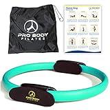 ProBody Pilates Fitness Circle – 14 Inch Pilates Ring for Yoga and Other Workouts, Focusing on Toning Inner Thighs, Arms, Core and Back, at Home Pilates Equipment (Aqua)