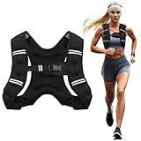 Poudee Weighted Vest, 8LB Weight Vest for Men Women, Body Weight Vests Adjustable with Reflective Stripe for Strength Training, Running, Training Workout, Jogging, Walking - 8LB