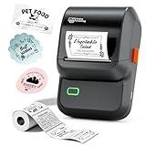 Ponek Label Maker Machine with Tape, M100 Bluetooth Thermal Label Maker with 3000 Icons and 400 Templates, Address Barcode Label Printer for Small Business, Home, Office, School, Dark Gray