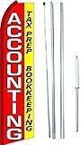 OnPoint Wares Accounting, Tax Prep, Bookkeeping Flag – Pack of 1 | 3 ft x 11.5 ft Outdoor Advertising Feather Flag for Business | Weatherproof Polyester with Hybrid Pole Set