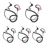 UAYESOK 5pack 3.5mm Radio earpiece for Law Enforcement, Listen Only Police Earpiece, Removable Hook in-Ear Earphone for Speaker Mic, Surveillance Headset 1 pin, Fit Left &Right Ear