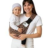 CzeNano - Toddler Carrier | Baby Sling Wrap - Adjustable Premium Cotton - 8 Months to 4 Years - 10-45 lbs (Brown Leopard)