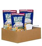 3x Klass Bev Mix Cantlp Swtnd, 14.1 OZ Bundle with Measuring Cup – Sweetened Drink Mix with Dextrose, Sugar, Artificial Flavors, and Dried Cantaloupe Pulp – Gift Set (4 Items)