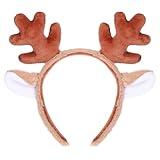 Deer Headband, Fluffy Animal Deer Antlers Headbands for Women Reindeer Antlers Headband Cosplay Costume Hairbands for Christmas Halloween