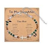 met-edianger Cross Bracelet with Card for Women Beaded Faith Bracelet Religious Christian Baptism Easter Christmas Gift for Daughter