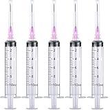 25 Pack 10ml Plastic Syringes with 18Ga, for Scientific Labs, Industrial Dispensing and Liquid Measuring Syringe Tools, Individually Sealed Packaging