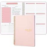 Undated Weekly Planner, A5 Personal Goals Journal Non Dated Weekly Planner to Do List Notebook with Goal Habit Tracker Organizer, Cute Undated Week Planners with Spiral Binding for Kids School Work