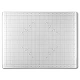 GLASSBOARD STUDIO True White Glass Craft Mat (13.5x18in) - Magnetic, Heat & Scratch Resistant, Stain-Proof for Crafting, Cutting, Painting, Mixed Media Artwork - Grid & Angle Lines, Non-Slip Feet