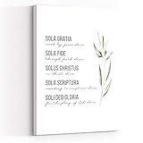 Whitefger Canvas Wall Decor,Five Solas Print,5 Solas Printable Wall Art,Soli Deo Gloria,Reformed Theology Saved By Grace Print Modern Christian Wall Art Home Decor 16"x24"-Ready to Hang