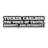3.75" Tucker Carlson truth honesty integrity America USA Laminated Sticker Decal freedom text american flag red white blue patriot patriotic fight censorship politics political current events