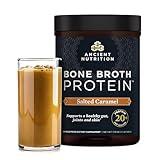 Ancient Nutrition Bone Broth Protein Powder, Salted Caramel, 19g Protein per Serving, Beef, Supports Healthy Skin, Gut Health, Joint Supplement, Gluten Free, Paleo and Keto Friendly, 20 Servings