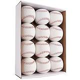Forcebucket Official Size Practice Training Baseballs 12 Balls Pack Blank Baseball Sports Youth/Adult for League Play, Pitching, Batting, Fielding, Autograph, Gifts(One Dozen)
