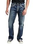 Silver Jeans Co. Men's Zac Relaxed Fit Straight Leg Jeans, Medium Indigo SJB380, 30W x 34L