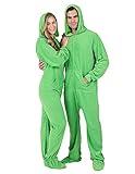 Footed Pajamas - Emerald Green Adult Hoodie Fleece One Piece - Adult - Medium (Fits 5'8-5'11")