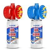 Marine Boat Air Horn 1.4oz, Loud Mini Handheld Air Horns for Safety, Mini Small Compressed Can Blow Fog Bear Horn, Emergency Use for Boating, Hiking, Camping, Sporting Events Outdoor Alarm (2PCS)
