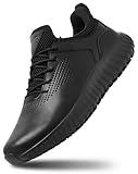 SHULOOK Men's Non Slip Work Shoes Slip On Sneakers Waterproof Food Service Kitchen Chef Restaurant Slip Resistant Walking Shoes Lightweight Comfortable Working Footwear Black Size 11