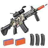 Realistic Toy Foam Blaster Gun - Electric Sniper Rifle with Scope 120 Soft Bullets 3 Magazines, Automatic Dart Gun for Boy Ages 8-12 Years Old, Indoor Outdoor Gifts for Adult Kid Christmas Birthday