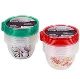 Chef Craft Select Holiday Christmas Storage Container, 1.5 Cup Capacity 6 Piece Set, Color May Vary