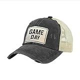 BRIEF INSANITY Game Day Funny Vintage Distressed Trucker Hat - Fun Sports Game Themed Basketball Football Baseball Soccer Humorous Novelty Snapback Hat | Unisex Adult (Game Day, Trucker Cap)