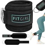 FITGIRL - Ankle Strap (Single) for Cable Machines and Resistance Bands, Work Out Cuff Attachment for Home & Gym, Glute Workouts - Kickbacks, Leg Extensions, Hip Abductors, Women Only (Mint, Single)