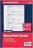 Adams Money and Rent Receipt Book, 3-Part, Carbonless, White/Canary/Pink,7 5/8" x 10 7/8", 100 Sets per Book (TC1182) (12 Pack) (Two 6 Packs)