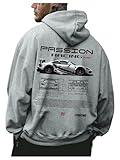 RoseSeek Men's Vintage Graphic Hoodie Long Sleeve Thermal Drawstring Hooded Sweatshirts Fall Pullovers Grey Small