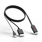 Azduou PS2 to HDMI Adapter HD-Link Cable Support ON/Off Switch, Converter PS3 Video Signal to HDMI Signal with True Ypbpr HD Signal Output (100% Improve Video Quality for PS2 and PS3)