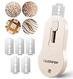 Bread Lame Dough Scoring Tool with Extractable & Magnetic - Sourdough Scoring Tool - Sourdough Bread Baking - Bread Scoring Tool - Scoring Patterns Booklet Includes 5 Bread Razor Blades (Cream)