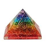 Orgonite Crystal Handmade Seven Chakra Gemstone Pyramid - Orgone Chakra Healing Stone Pyramids for Mediation, Yoga, Reiki, Spiritual Gift, Office and Home Décor