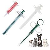 4Pcs Cat Pill Shooter Plunger Popper for Small Pet Cat Dog Soft Tip Tablet Syringe Pusher Pill Gun Dispenser Pet Medicine Feeder Piller Popper Medical Feeding Tool Accessories for Animals