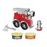 Play-Doh Wheels Fire Engine Playset with 2 Non-Toxic Modeling Compound Cans Including Water and Fire Colors, Firetruck Toy for Kids 3 and Up