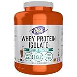 NOW Foods Sports Nutrition, Whey Protein Isolate, 25 G With BCAAs, Creamy Chocolate Powder, 5-Pound